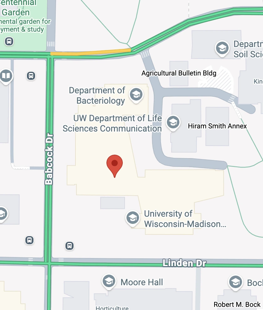 UW-Madison campus map showing FRI location